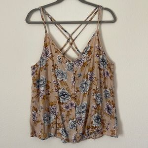 American Eagle Floral Strappy Tank Top